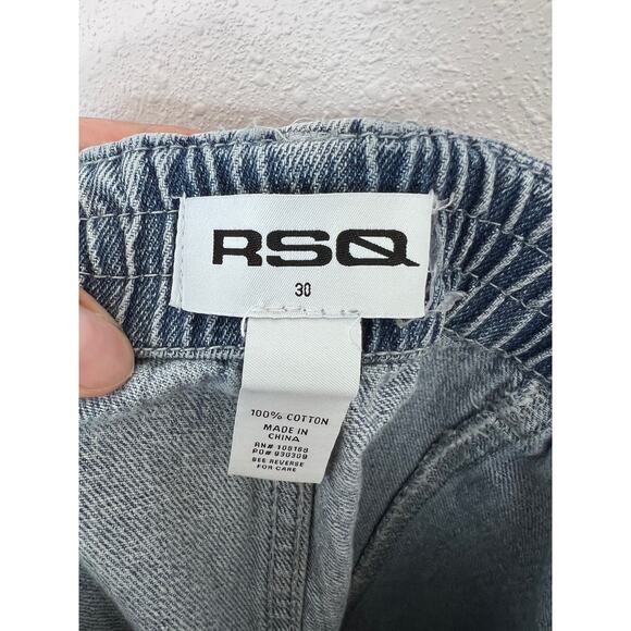 RSQ Wide Leg Cargo Jeans Size 30 Utility Pockets Elastic Waist - Picture 5 of 6